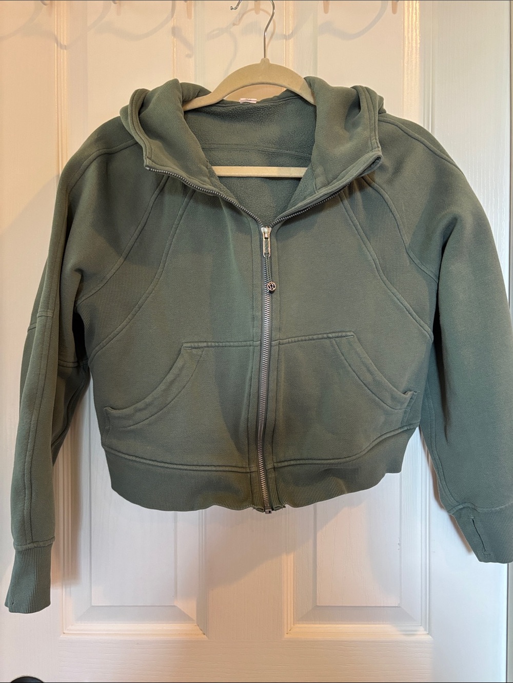 lululemon athletica Sage Green Cropped Zip Hoodie